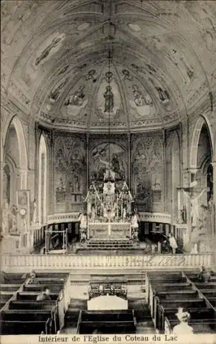 Ak Coteau du Lac Quebec, Kirche, Innenansicht
