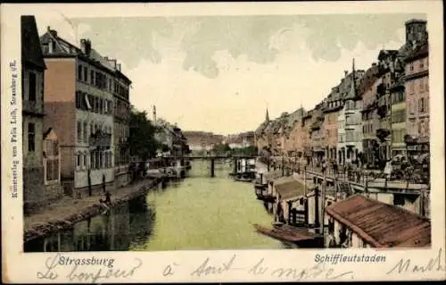 Ak Strasbourg Straßburg Elsass Bas Rhin, Schiffleutstaden