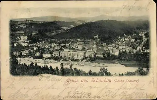 Ak Bad Schandau Sächsische Schweiz, Panorama