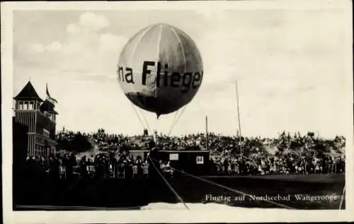 Ak Nordseebad Wangerooge in Ostfriesland, Flugtag, Ballon, Zuschauer