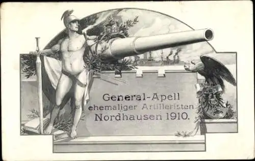 Ak Nordhausen am Harz, General-Apell ehemaliger Artilleristen 1910