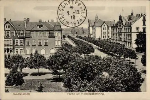 Ak Saarlouis, Partie am Hohenzollernring mit Allee