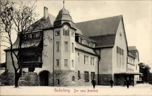 Ak Bad Godesberg Bonn, neuer Bahnhof, Seitenansicht