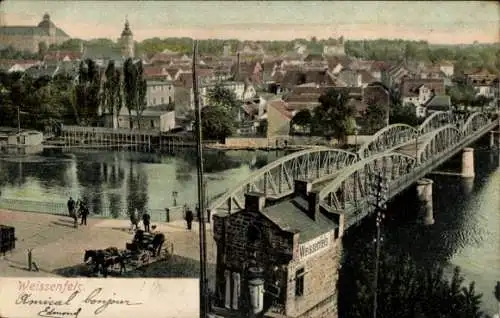 Ak Weißenfels im Burgenlandkreis, Teilansicht der Stadt, Brücke