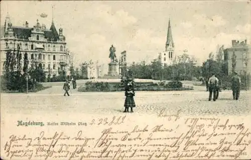 Ak Magdeburg an der Elbe, Kaiser Wilhelm Platz