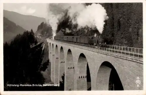 Ak Breitnau im Schwarzwald, Höllental, Ravenna Viadukt, Eisenbahn