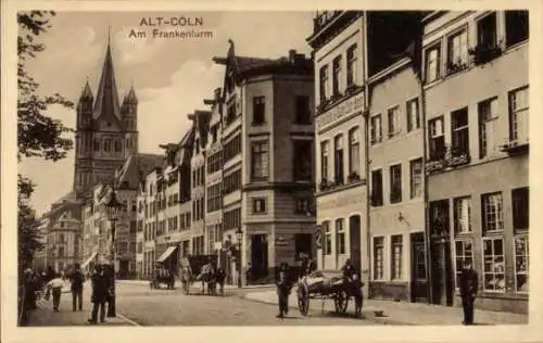 Ak Köln am Rhein, Partie am Frankenturm, Straßenpartie