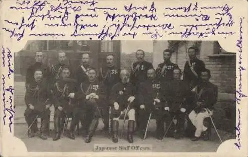 Ak Japan, Japanische Stabsoffiziere in Uniform