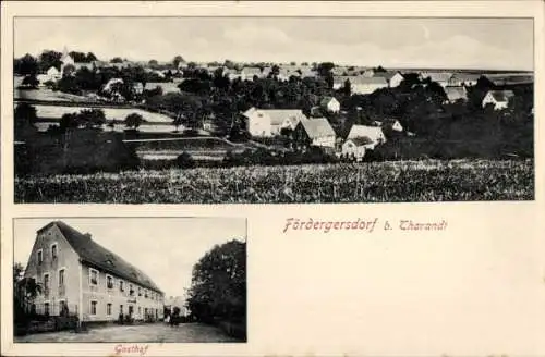 Ak Fördergersdorf Tharandt im Erzgebirge, Gesamtansicht, Gasthof