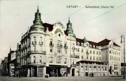 Ak Erfurt in Thüringen, Bahnhofshotel, Erfurter Hof