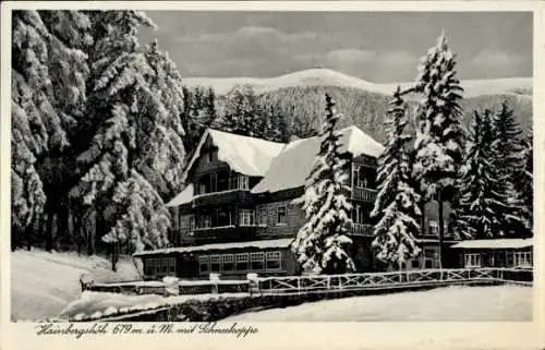 Ak Sosnówka Seidorf Podgórzyn Giersdorf Riesengebirge, Hainbergshöhe, Hotel Hainberghöh, Schneekoppe