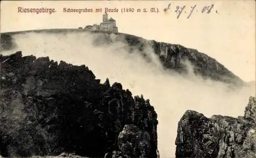 Ak Szklarska Poręba Schreiberhau Riesengebirge Schlesien, Schneegruben, Schneegrubenbaude