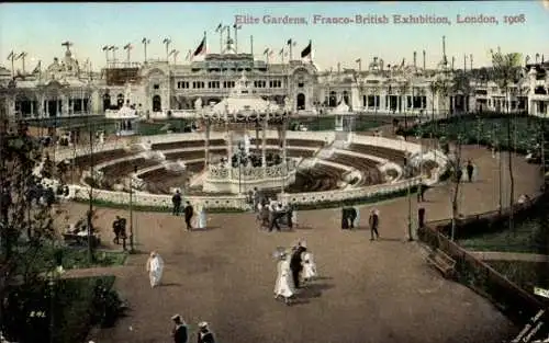 Ak London, Elite Gardens, Franco-Britische Ausstellung 1908