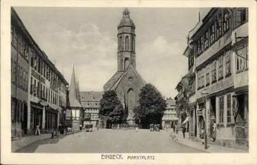 Ak Einbeck in Niedersachsen, Marktplatz, Kirche