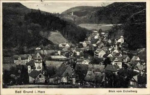 Ak Bad Grund im Harz, Blick vom Eichelberg