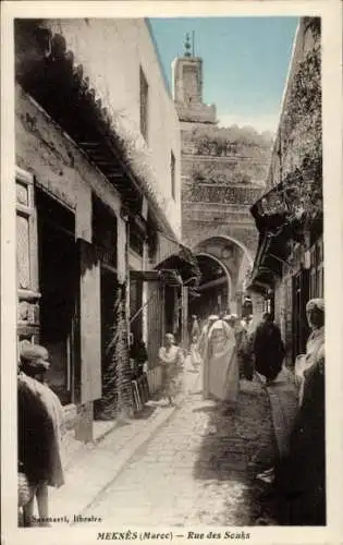 Ak Meknes Marokko, Rue des Souks