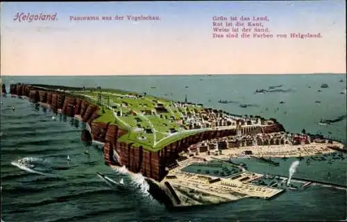 Ak Nordseeinsel Helgoland, Panorama, Gedicht