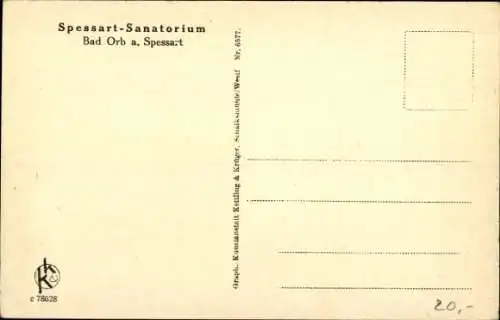 Ak Bad Orb im Spessart Hessen, Spessart-Sanatorium, Auffahrt Viktoriahaus