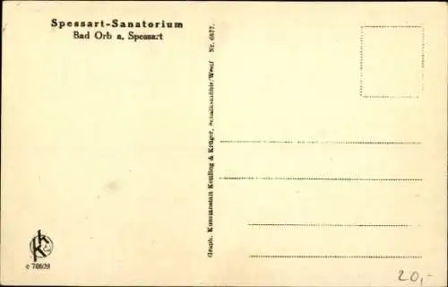 Ak Bad Orb im Spessart Hessen, Spessart-Sanatorium, Auffahrt Viktoriahaus