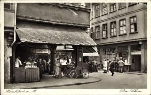 Ak Frankfurt Main, die Schirn, Metzgerei