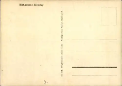 Ak Hamburg Altona Blankenese, Süllberg, Elbe, Strand