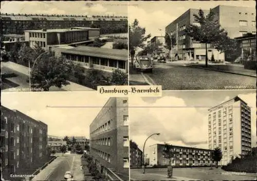 Ak Hamburg Nord Barmbek, Schule Wittenkamp, Eckmannsweg, Habichtsplatz