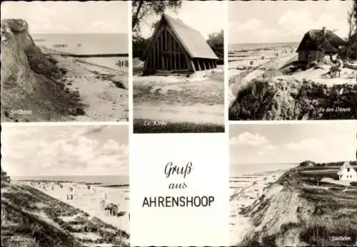 Ak Ostseebad Ahrenshoop, Steilküste, Kirche, Dünen, Strand