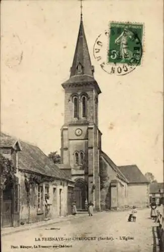 Ak La Fresnaye sur Chedouet Sarthe, Kirche