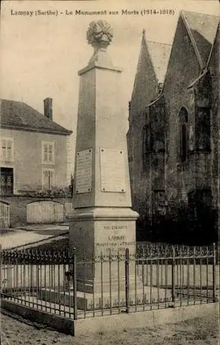 Ak Lamnay Sarthe, Kriegsdenkmal