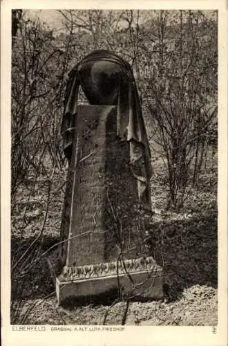 Ak Elberfeld Wuppertal, Grabmal am alten Luth. Friedhof