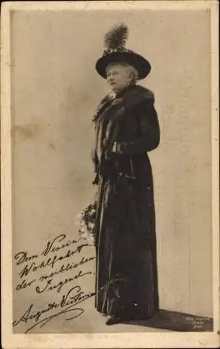 Ak Kaiserin Auguste Viktoria, Verein Wohlfahrt der weibl. Jugend, Standportrait, Mantel, Pelz