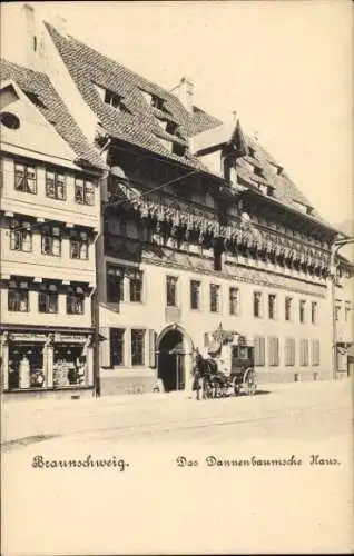 Ak Braunschweig in Niedersachsen, Das Dannenbaumsche Haus, Kutsche, Geschäft