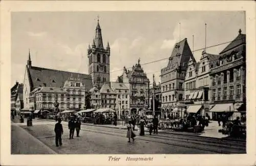 Ak Trier an der Mosel, Hauptmarkt, Stände