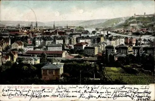 Ak Würzburg am Main Unterfranken, Blick vom Steinberg