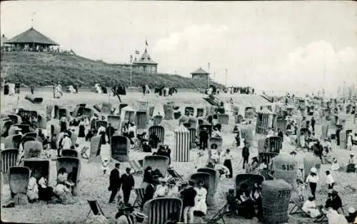 Ak Norderney in Ostfriesland, Strand, Strandkörbe