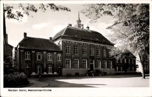 Ak Norden Ostfriesland, Markt, Mennoniten-Kirche