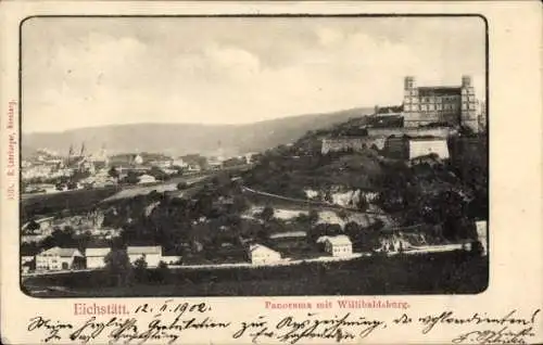 Ak Eichstätt in Oberbayern, Panorama, Willibaldsburg