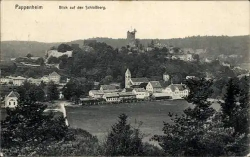 Ak Pappenheim im Altmühltal Mittelfranken, Teilansicht, Schloßberg