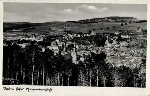 Ak Prüm in der Eifel, Totalansicht der Ortschaft