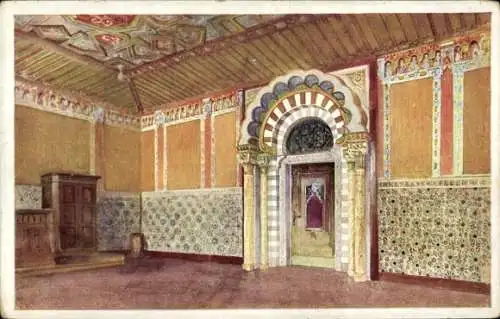 Ak Berndorf in der Eifel, Schulen, Lehrerzimmer, maurischer Stil, 786-1492 n. Chr.