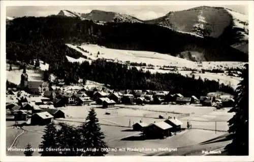 Ak Oberstaufen im Oberallgäu, Winteransicht, Rindalphorn und Hochgrat