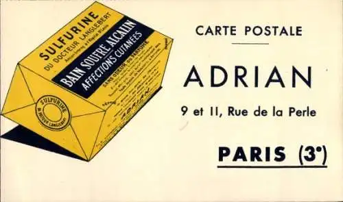 Ak Paris III, Adrian, Rue de la Perle, Sulfurine