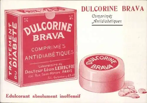 Ak Paris I, Laboratoire du Docteur Leriche, Dulcorine Brava