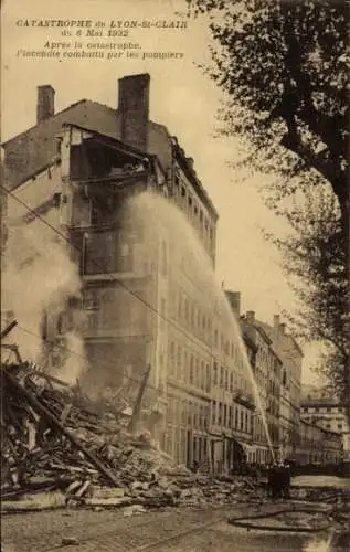 Ak Saint Clair Lyon Rhône, Katastrophe vom 8. Mai 1932, Löscharbeiten