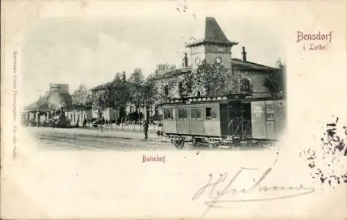 Ak Bénestroff Bensdorf Lothringen Moselle, Bahnhof, Gleisseite