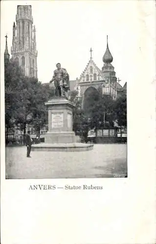 Ak Anvers Antwerpen Flandern, Statue Rubens