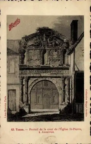 Ak Yonne, Portail de la cour de l'Eglise St-Pierre a Auxerres