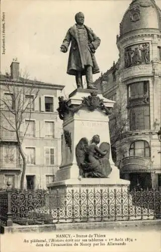 Ak Nancy Meurthe et Moselle, Statue von Thiers