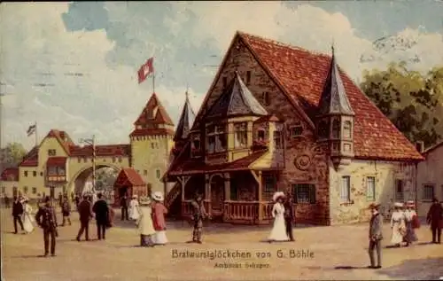 Künstler Ak Hamburg, 16. Dt. Bundesschießen 1909, Bratwurstglöckchen, C. Böhle