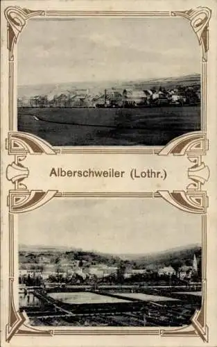 Passepartout Ak Abreschviller Alberschweiler Lothringen Moselle, Teilansichten vom Ort